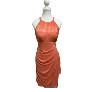 NWT David's Bridal Dress Size 2 Coral Reef Homecoming Prom Wedding Orange Peach